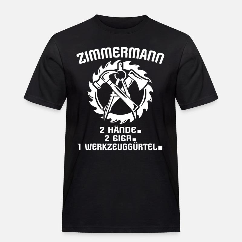Zimmermann Beruf Zimmerer - Männer Workwear T-Shirt - Schwarz