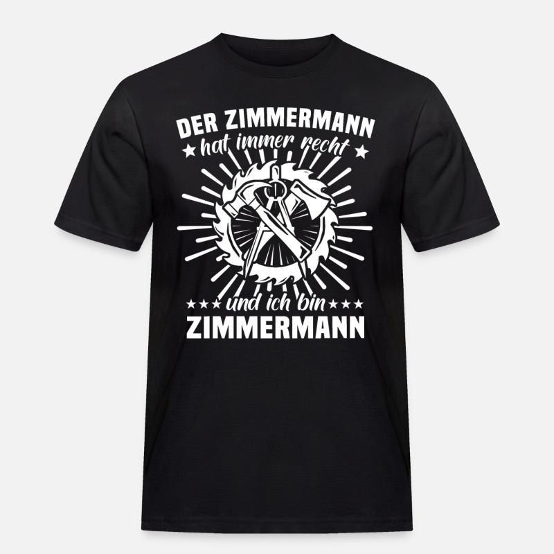 Zimmermann Beruf Zimmerer - Männer Workwear T-Shirt - Schwarz