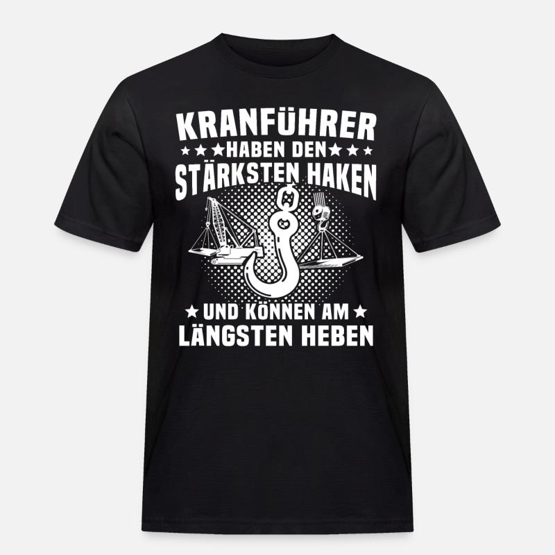 Kranfahrer Kranführer Kran - Männer Workwear T-Shirt - Schwarz