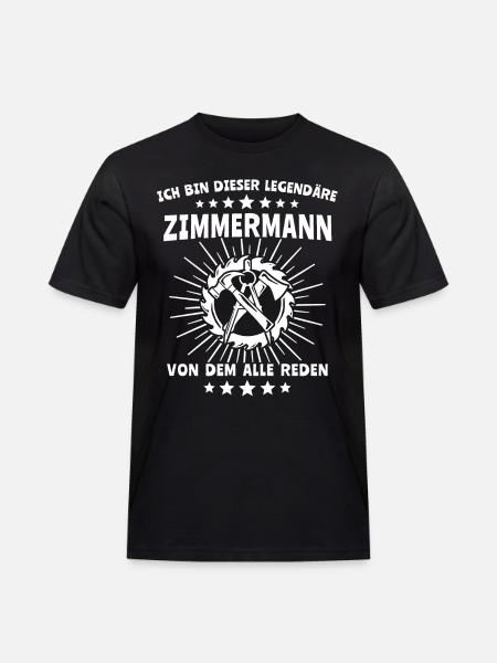 Zimmermann Zimmerer - Männer Workwear T-Shirt - Schwarz