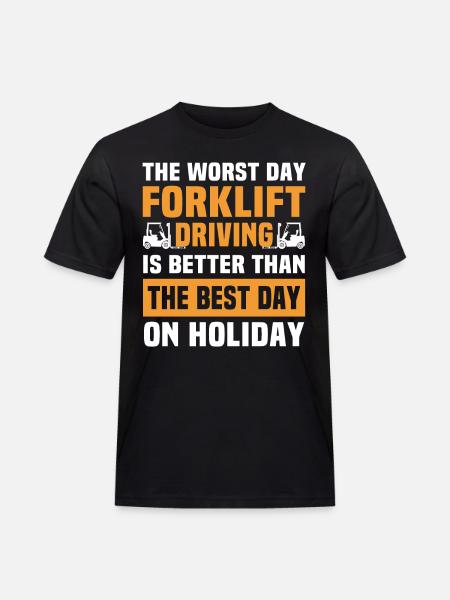 Staplerfahrer Stapler Lagerist Gabelstapler - Männer Workwear T-Shirt - Schwarz