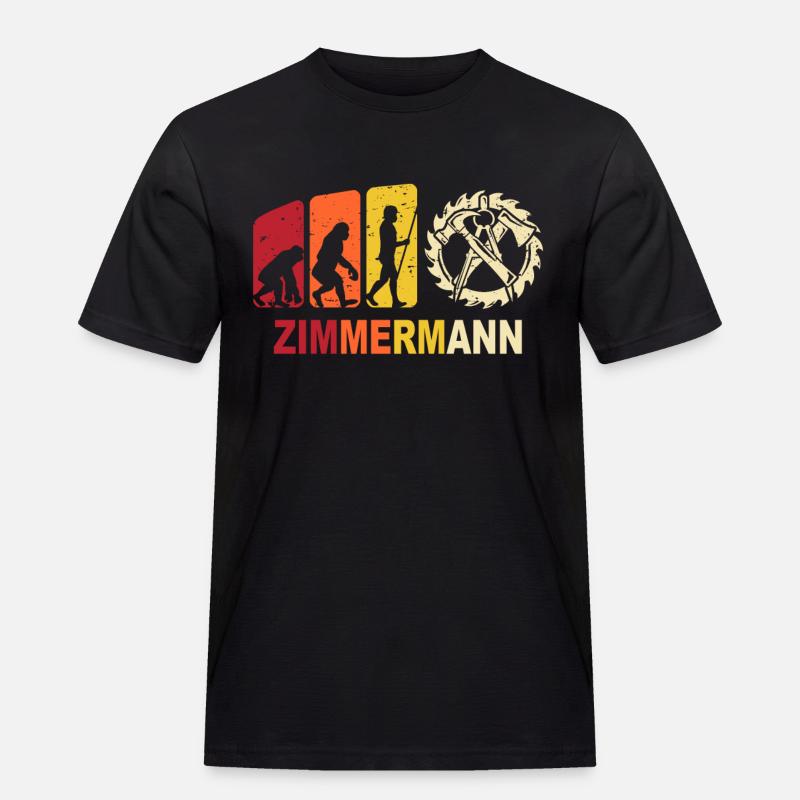 Zimmerer Evolution Zimmerleute - Männer Workwear T-Shirt - Schwarz