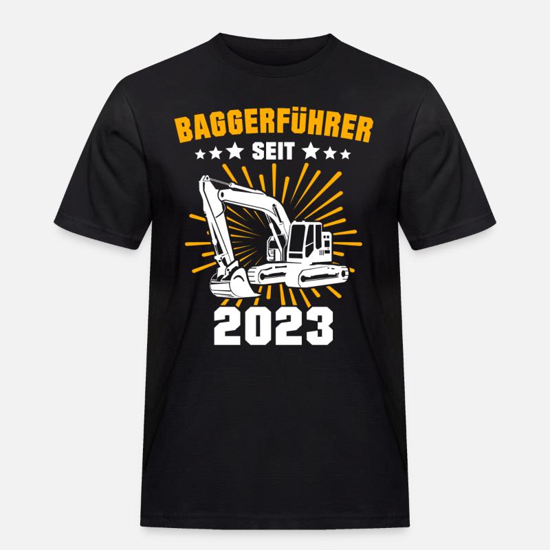 Baggerführer 2023 Baggerfahrer Bagger - Männer Workwear T-Shirt - Schwarz