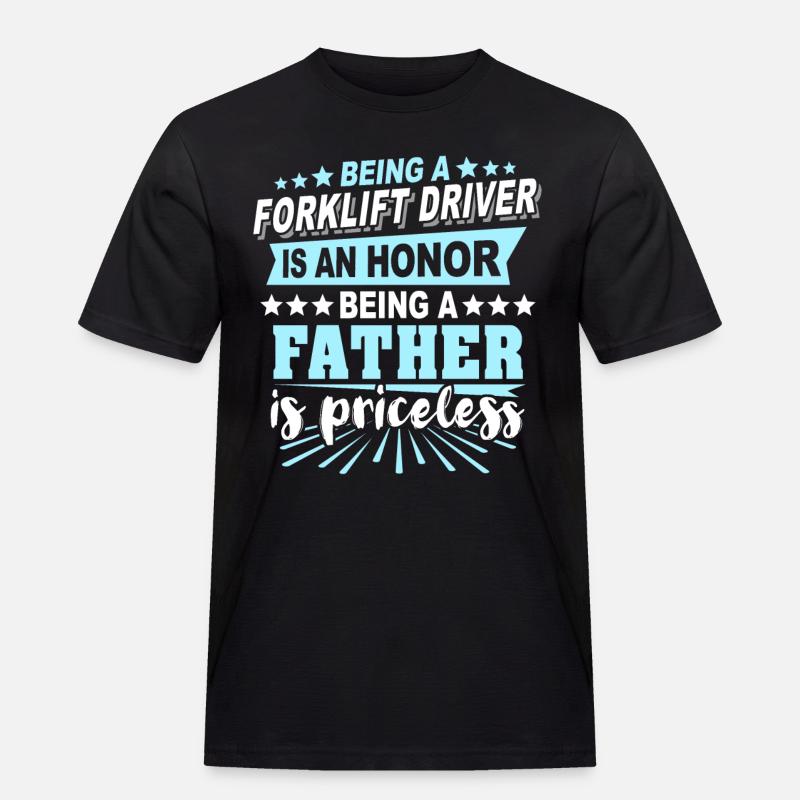 Gabelstapler Papa Staplerfahrer - Männer Workwear T-Shirt - Schwarz