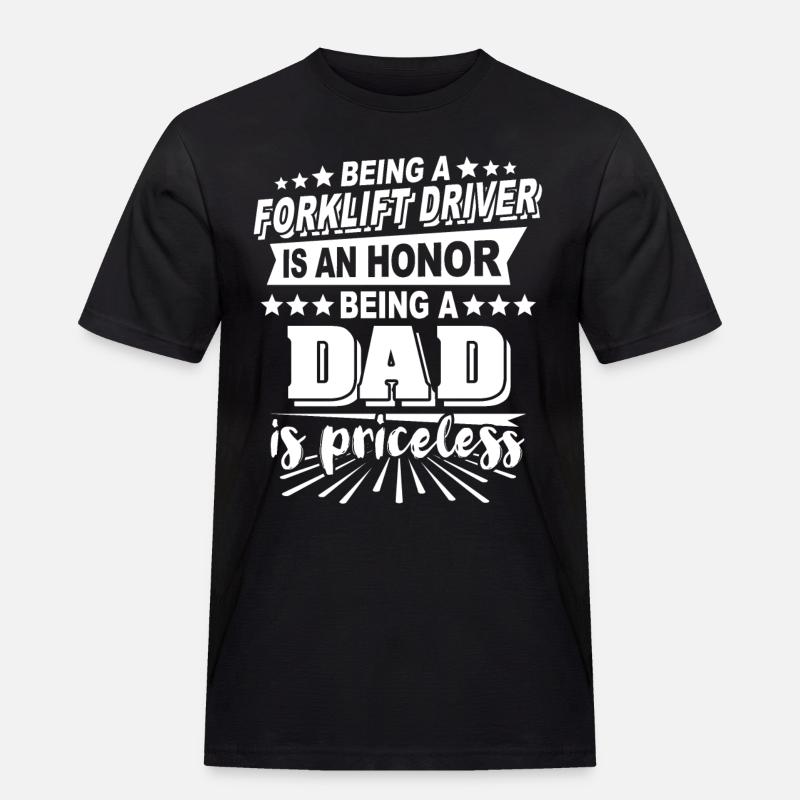 Staplerfahrer Papa - Männer Workwear T-Shirt - Schwarz