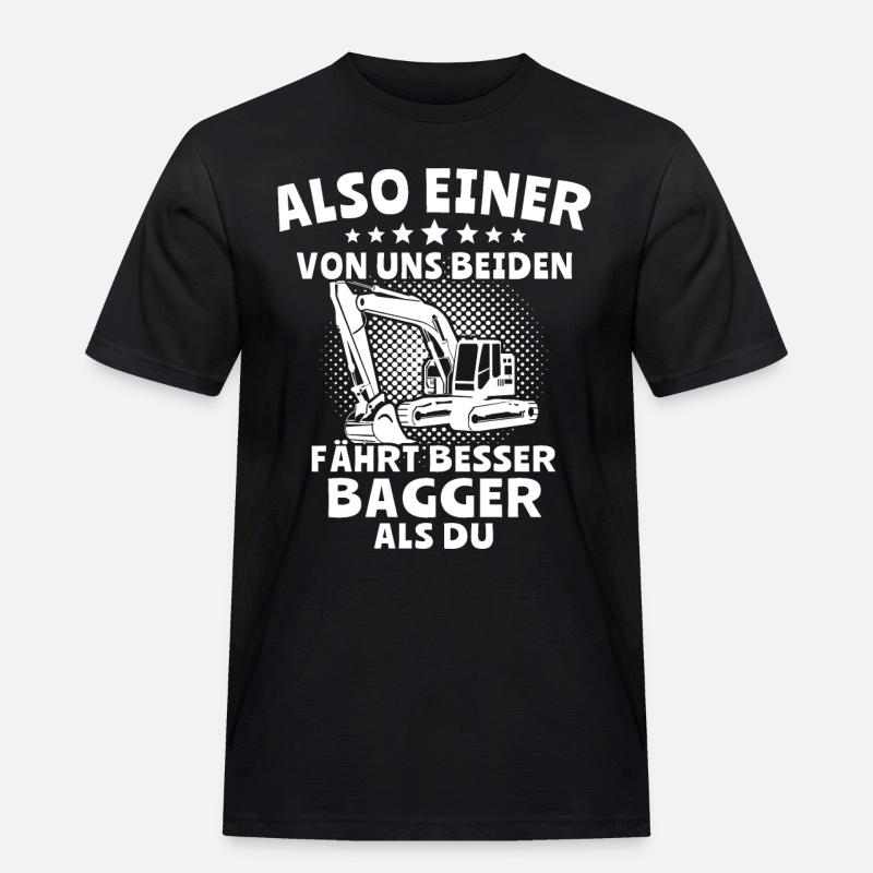 Baggerfahrer Bagger - Männer Workwear T-Shirt - Schwarz