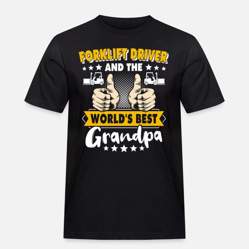 Gabelstapler Opa Staplerfahrer - Männer Workwear T-Shirt - Schwarz