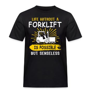 Stapler Gabelstapler - Männer Workwear T-Shirt - Schwarz - Vorne - AI Model Male 178 light (178cm)