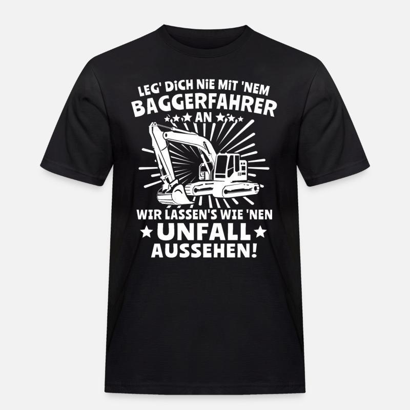 Baggerfahrer Bagger - Männer Workwear T-Shirt - Schwarz
