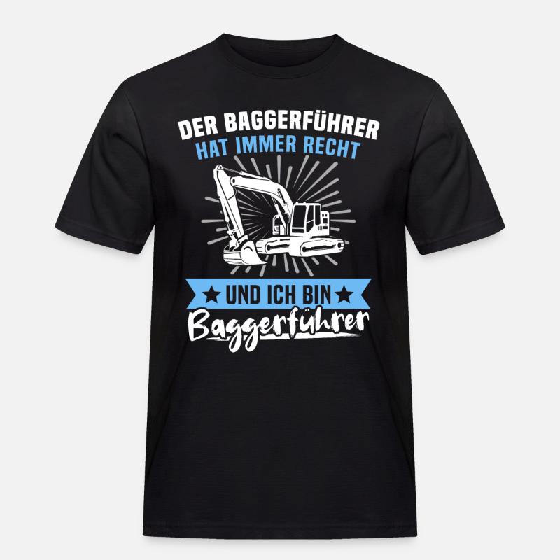 Baggerfahrer Baggerführer - Männer Workwear T-Shirt - Schwarz