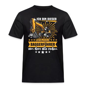 Baggerfuehrer Baggerfahrer - Männer Workwear T-Shirt - Schwarz - Vorne - AI Model Male 178 light (178cm)