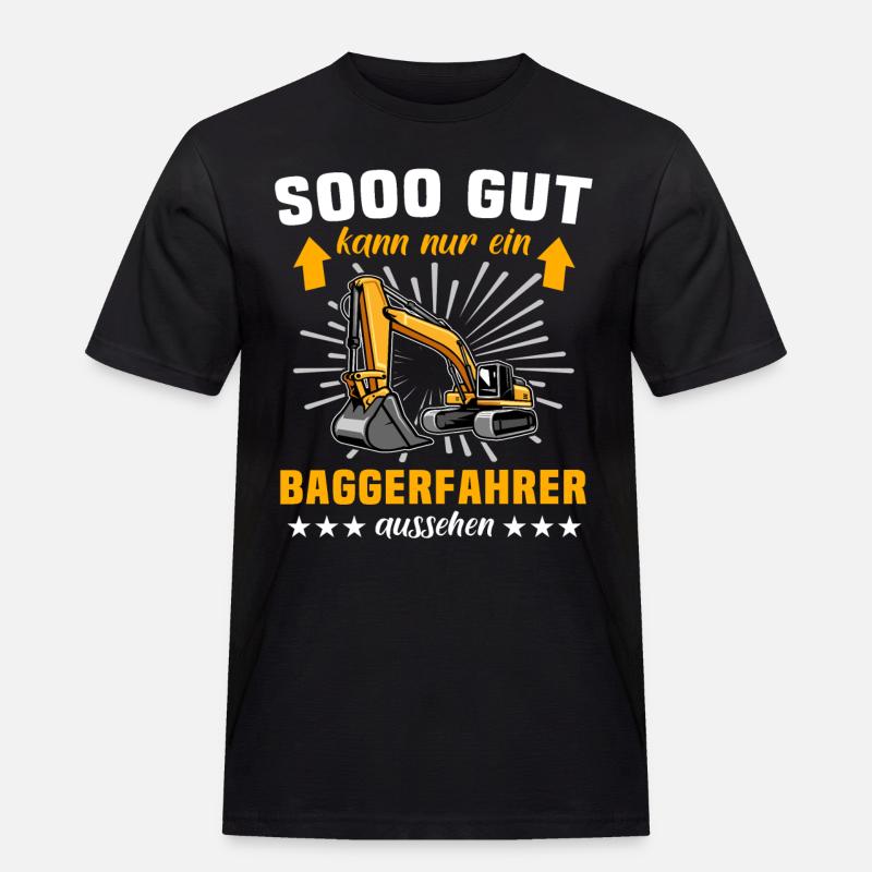 Baggerfahrer Bagger - Männer Workwear T-Shirt - Schwarz