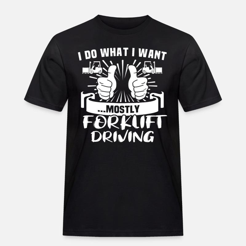 Staplerfahrer Stapler - Männer Workwear T-Shirt - Schwarz
