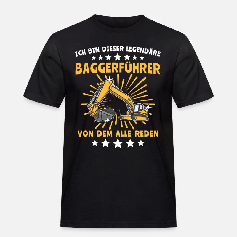 Baggerführer Baggerfahrer - Männer Workwear T-Shirt - Schwarz