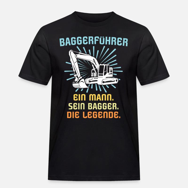 Baggerführer Baggerfahrer - Männer Workwear T-Shirt - Schwarz