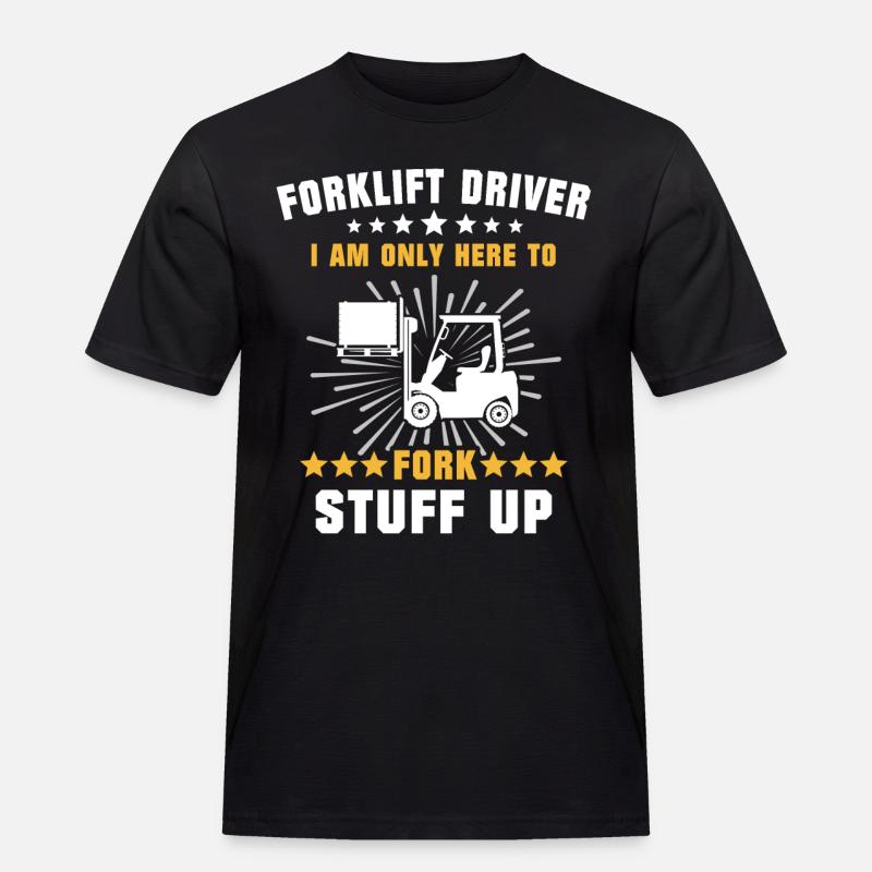 Staplerfahrer Stapler - Männer Workwear T-Shirt - Schwarz