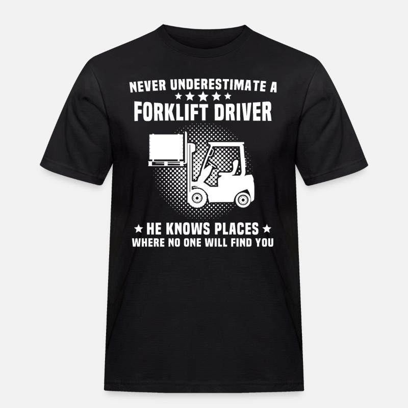 Stapler Staplerfahrer - Männer Workwear T-Shirt - Schwarz
