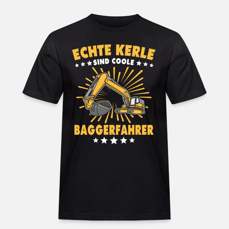 Bagger Baggerfahrer - Männer Workwear T-Shirt - Schwarz
