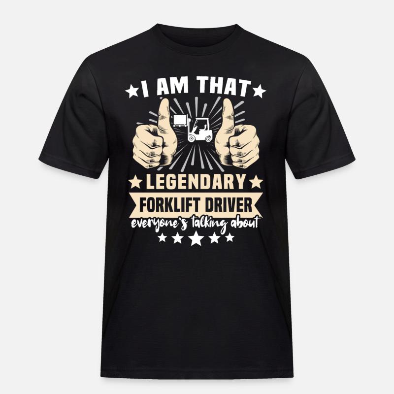 Stapler Gabelstapler - Männer Workwear T-Shirt - Schwarz