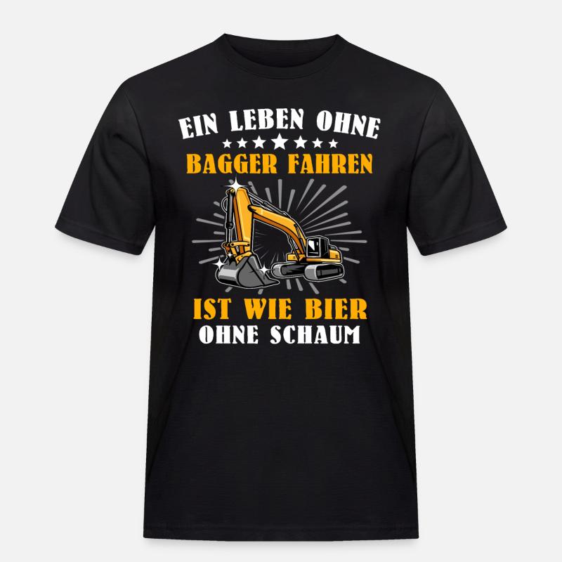 Baggerfahrer Bagger - Männer Workwear T-Shirt - Schwarz