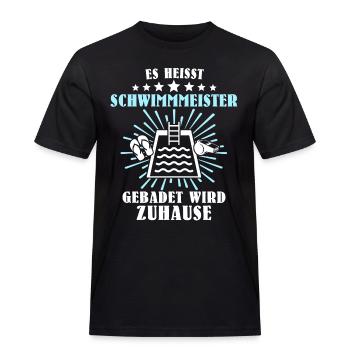 Schwimmmeister Bademeister Badmeister - Männer Workwear T-Shirt - Schwarz - Vorne - AI Model Male 178 light (178cm)