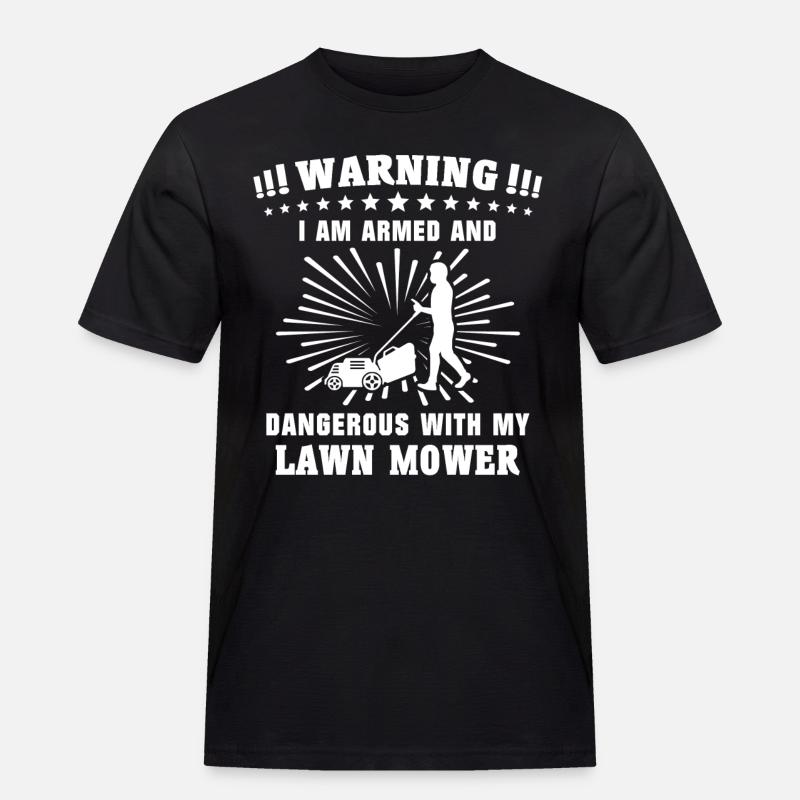 Rasen Mähen - Männer Workwear T-Shirt - Schwarz