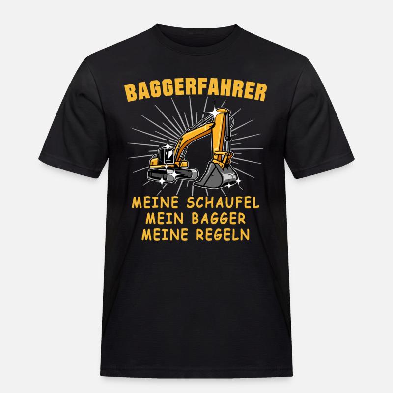 Bagger Baggerfahrer Baggern - Männer Workwear T-Shirt - Schwarz