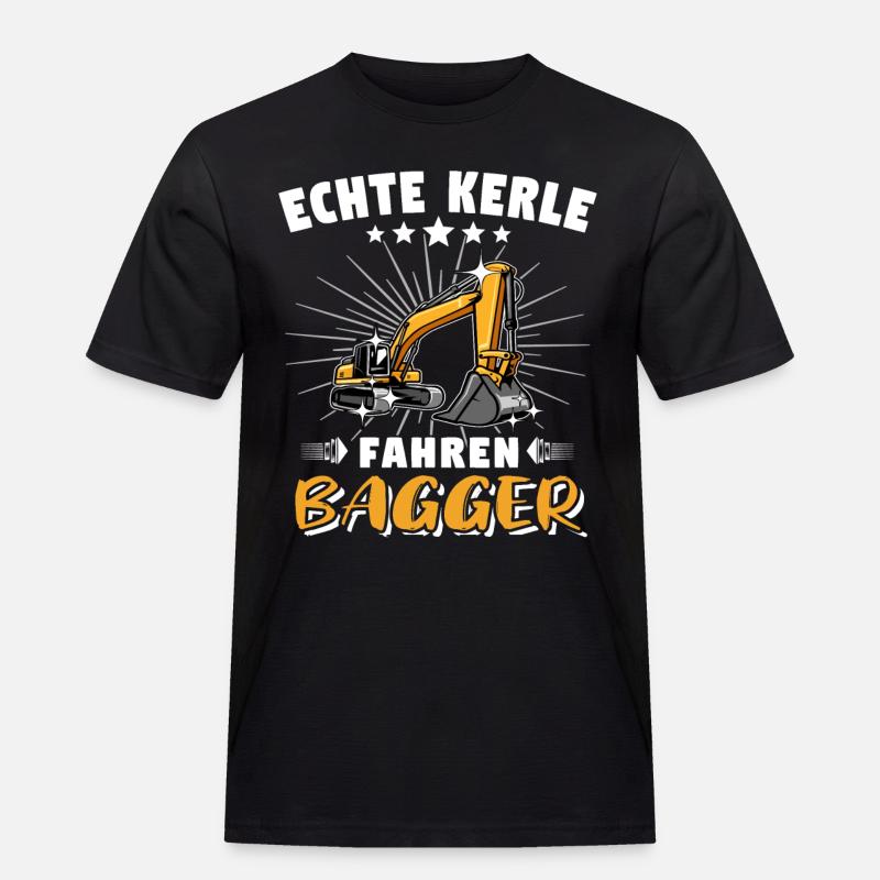 Bagger Baggerfahrer Baggern - Männer Workwear T-Shirt - Schwarz