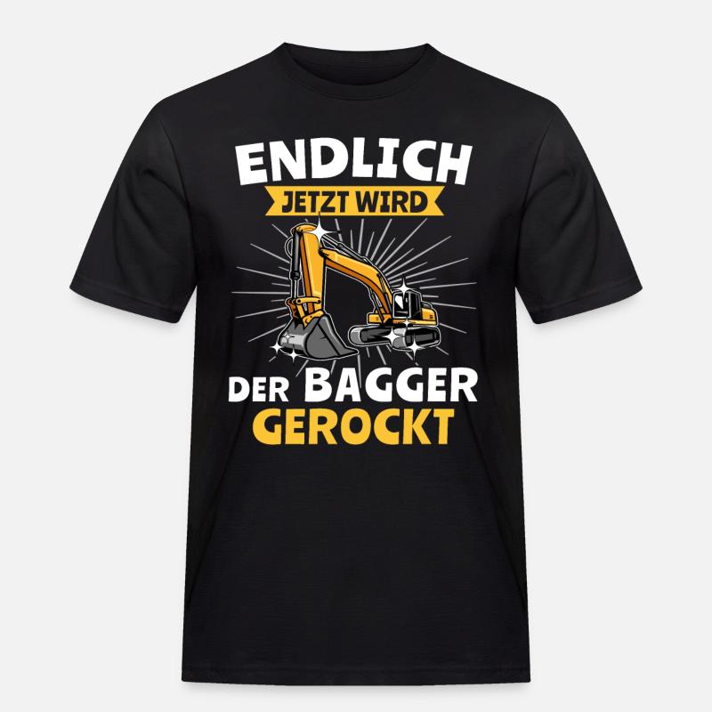 Bagger Baggerfahrer - Männer Workwear T-Shirt - Schwarz