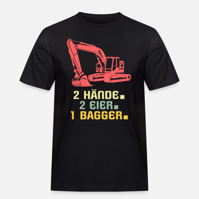 Bagger Baggerfahrer - Männer Workwear T-Shirt - Schwarz
