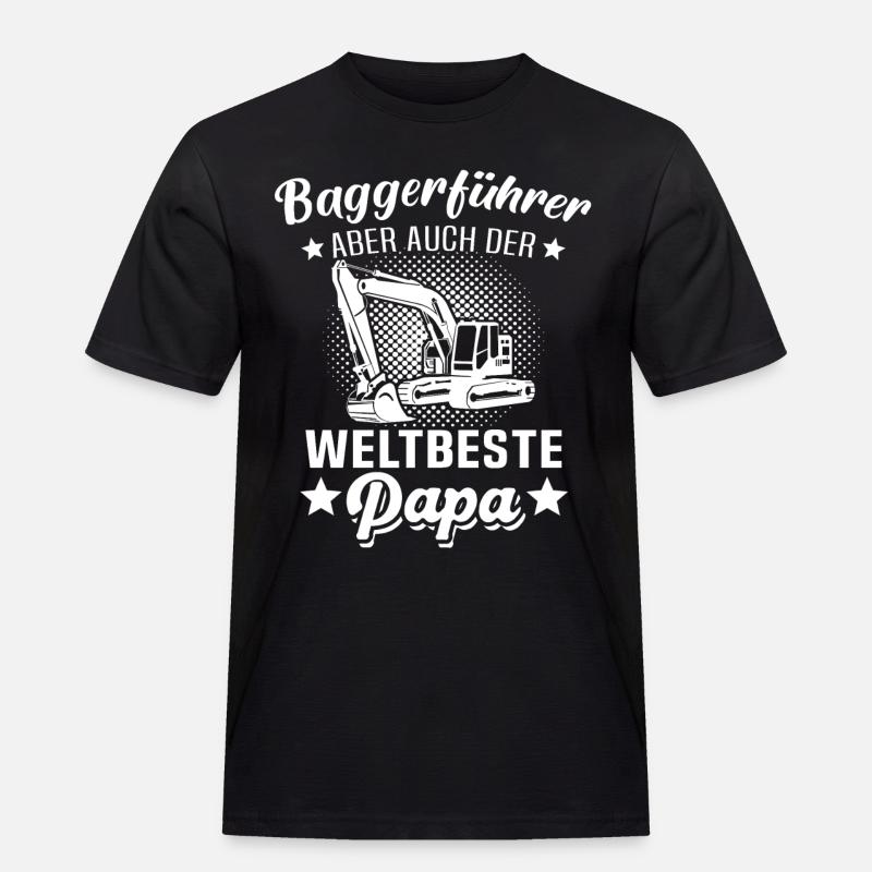 Bagger Papa Baggerfahrer - Männer Workwear T-Shirt - Schwarz