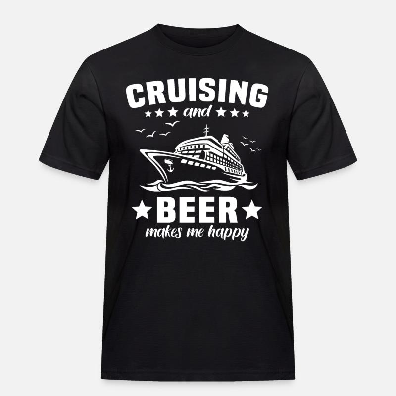 Kreuzfahrt Bier - Männer Workwear T-Shirt - Schwarz