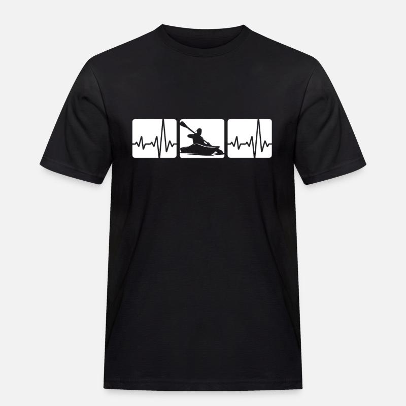 Kayaking EKG - Männer Workwear T-Shirt - Schwarz