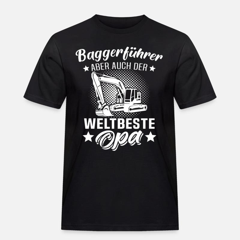 Baggerfuehrer Opa Baggerfahrer Grossvater - Männer Workwear T-Shirt - Schwarz