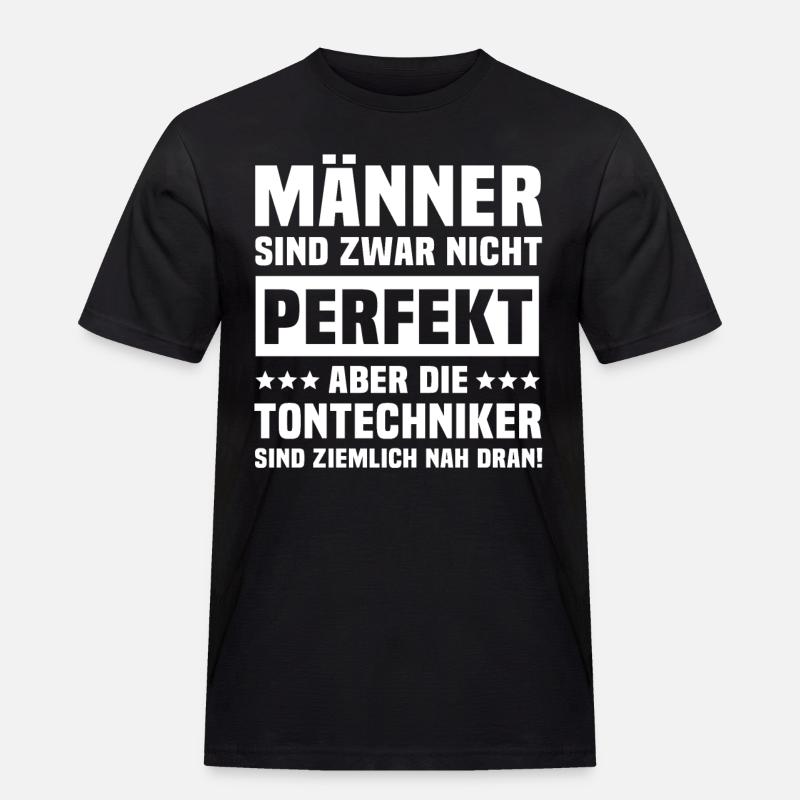 Tontechniker - Männer Workwear T-Shirt - Schwarz