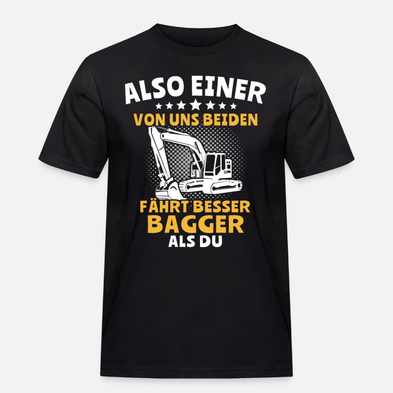 Bagger Baggerfahrer - Männer Workwear T-Shirt - Schwarz