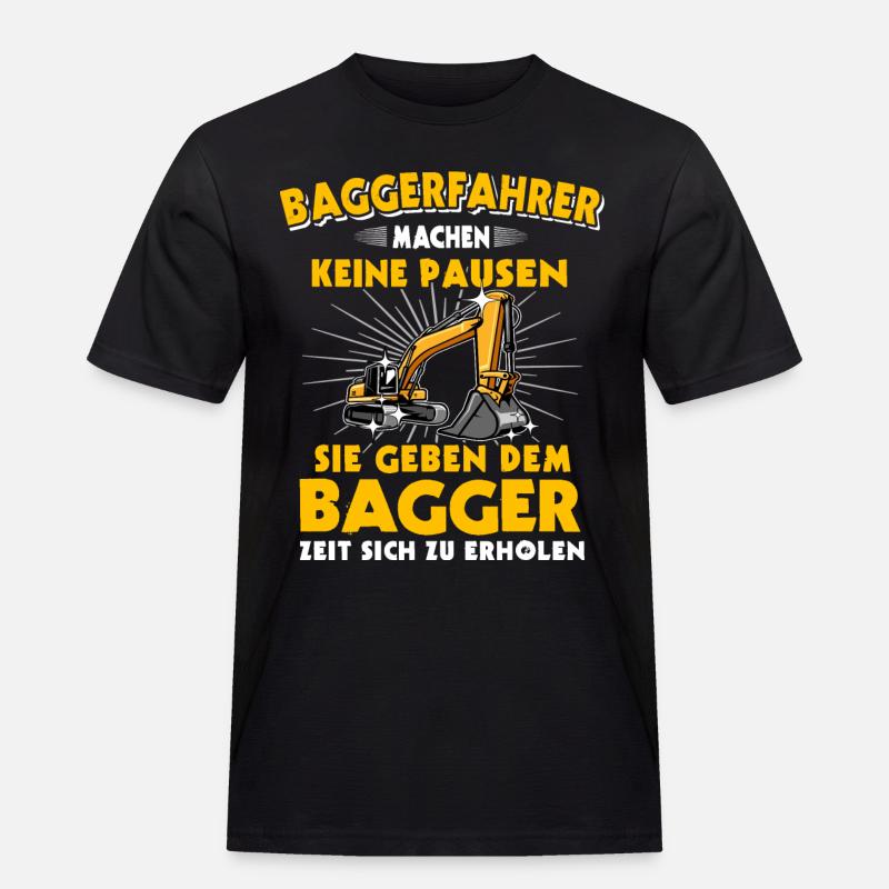 Baggerführer - Männer Workwear T-Shirt - Schwarz