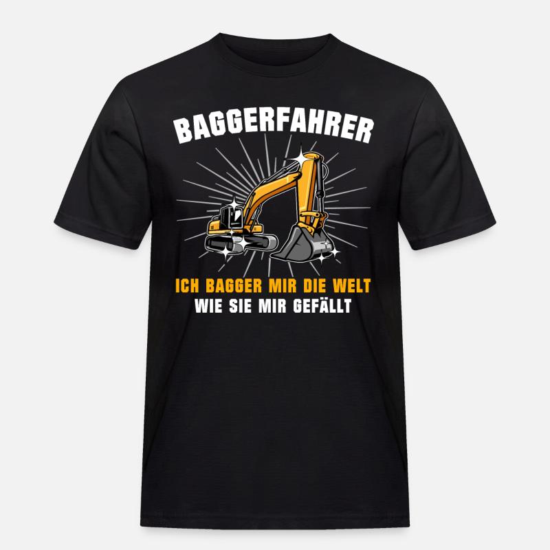 Baggerfuehrer Baggerfahrer - Männer Workwear T-Shirt - Schwarz