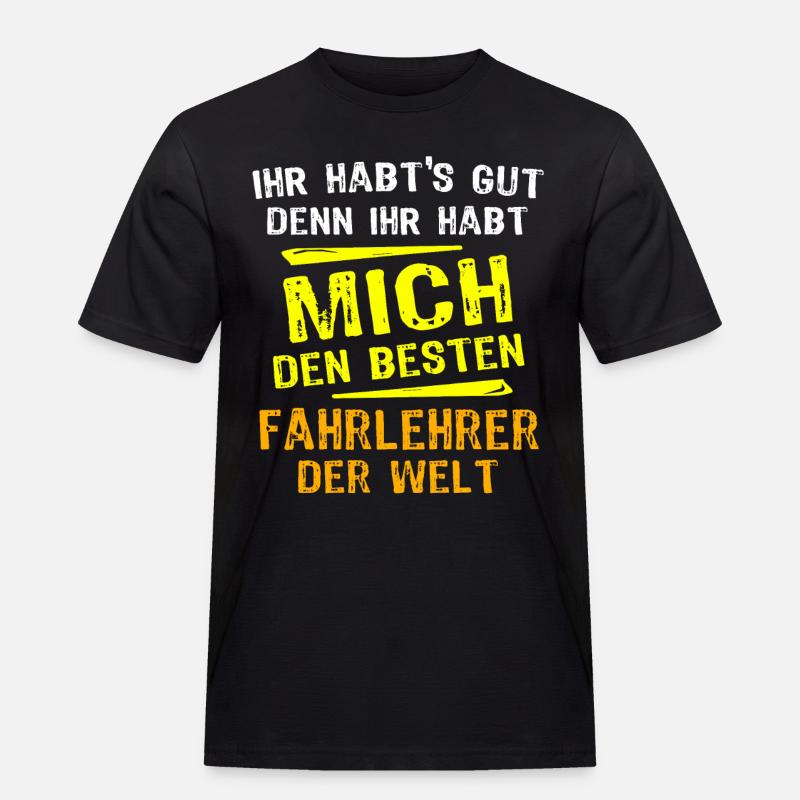 Fahrlehrer Geschenk - Männer Workwear T-Shirt - Schwarz