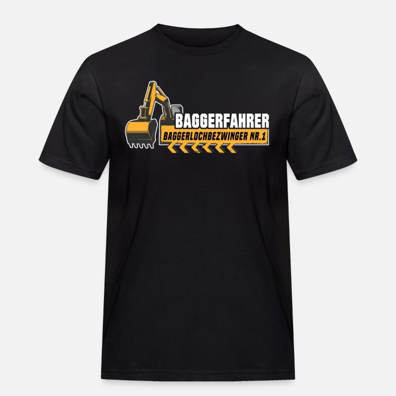 Baggerführer - Männer Workwear T-Shirt - Schwarz