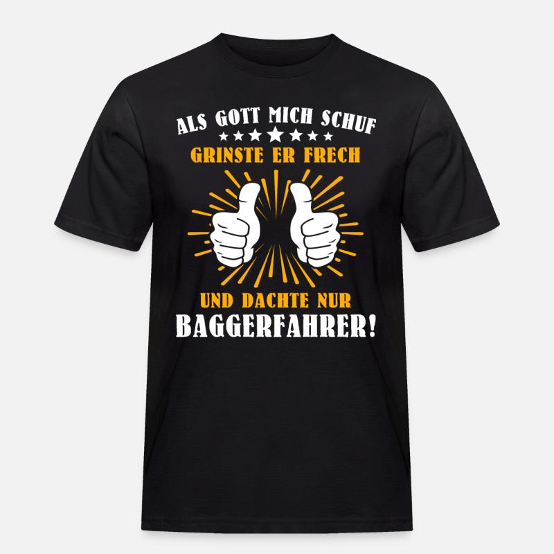 Baggerfahrer Baggern - Männer Workwear T-Shirt - Schwarz