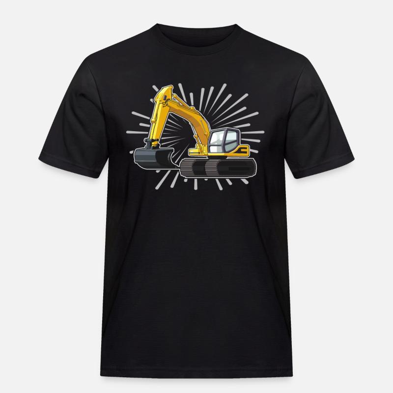 Baggerfuehrer - Männer Workwear T-Shirt - Schwarz