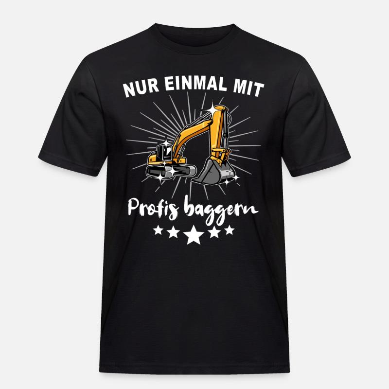Baggerfahrer Bagger - Männer Workwear T-Shirt - Schwarz