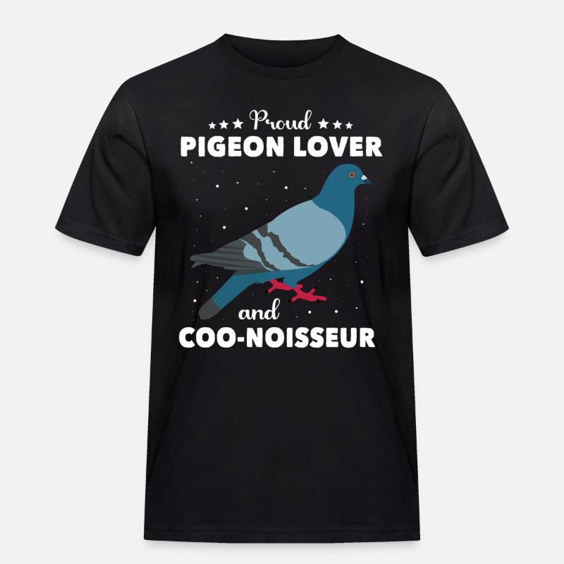 Tauben - Männer Workwear T-Shirt - Schwarz