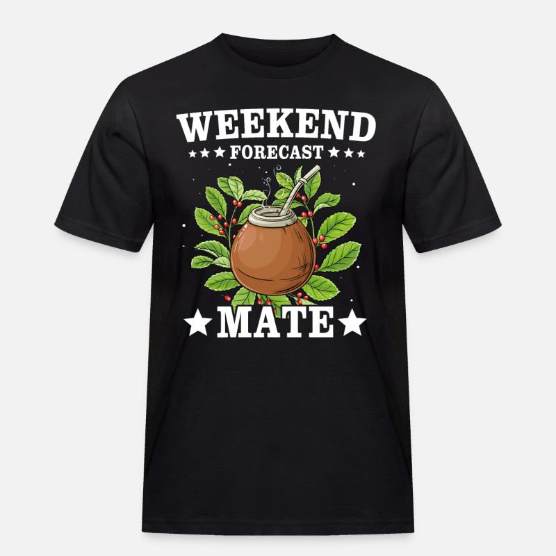 Mate Tee Geschenk Teetrinker - Männer Workwear T-Shirt - Schwarz