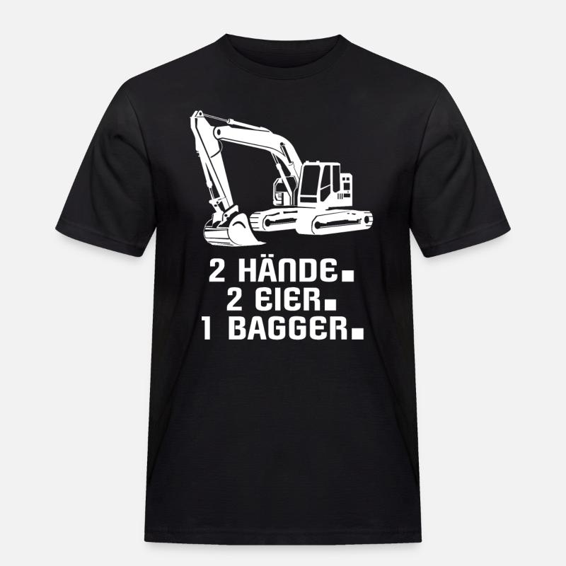 Baggerfahrer Bagger - Männer Workwear T-Shirt - Schwarz
