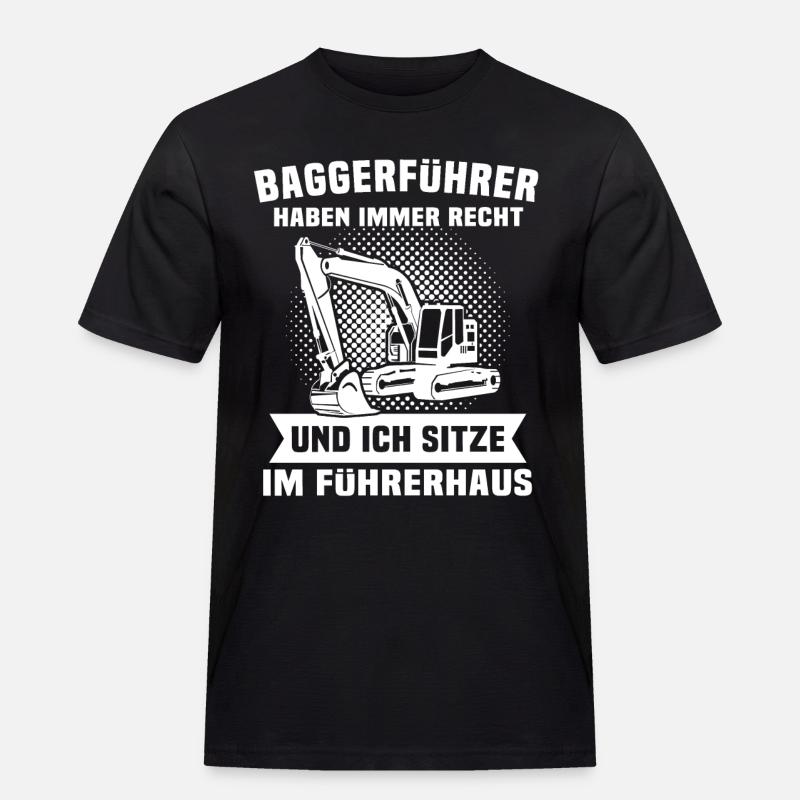 Baggerführer Baggerfahrer - Männer Workwear T-Shirt - Schwarz