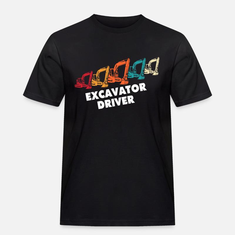 Bagger Liebe Baggerfahrer - Männer Workwear T-Shirt - Schwarz