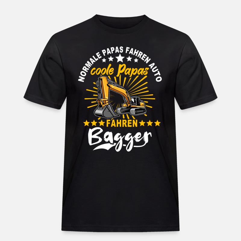 Baggerfahrer Papa Baggerführer - Männer Workwear T-Shirt - Schwarz