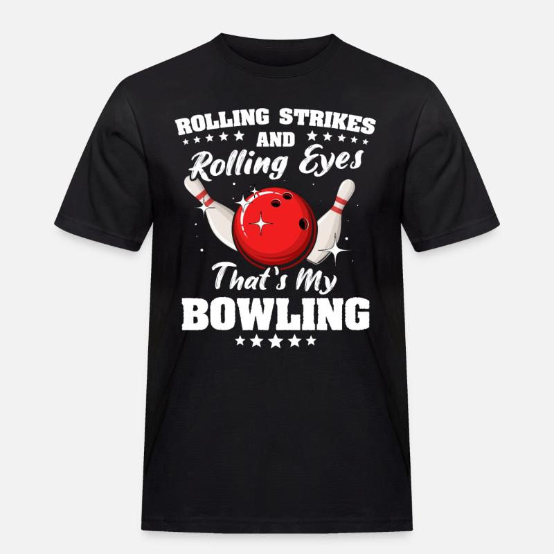 Bowling Bowler - Männer Workwear T-Shirt - Schwarz